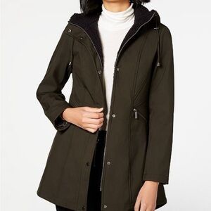 French Connection Fleece Lined Olive Shell Jacket - 1X